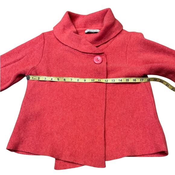 Chiaramente Italy Small Orange shawl cape cardigan Sweater wool blend Classic * - Picture 4 of 6